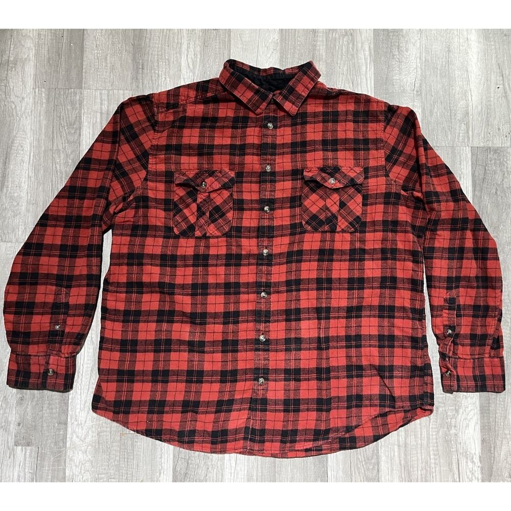 Mossimo Supply Co Flannel Shirt Men's Size XXL Red Black Buffalo Plaid Cotton